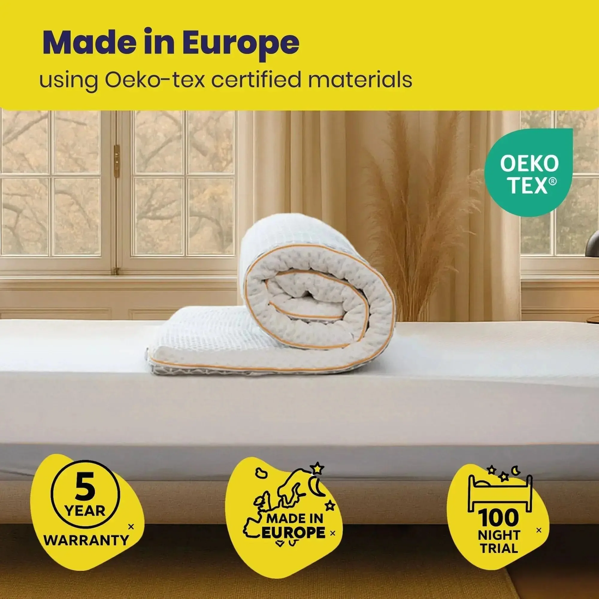 Brightr® Aurora 2 in 1 Best Memory Foam Mattress Topper Soft/Medium Firm - Image 13