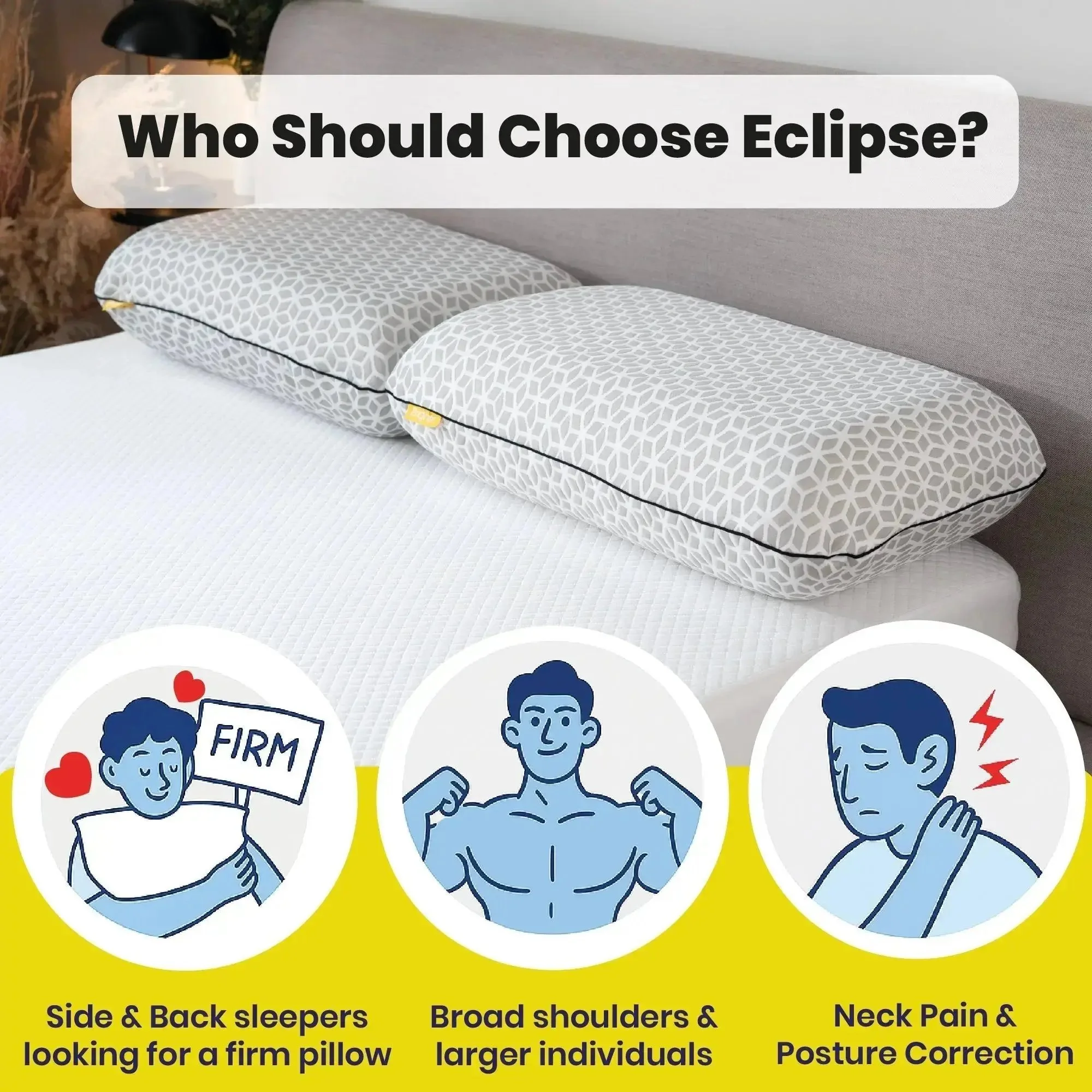 Brightr® Eclipse Adjustable Firm Memory Foam Pillow bundle - Image 3